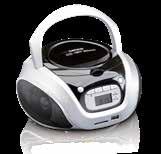 CD/MP3-Player Programmierbarer Speicher für 20 CD-Tracks Unterstützt: CD, CD-R/RW AM/FM-Radio LCD-Display USB/SD