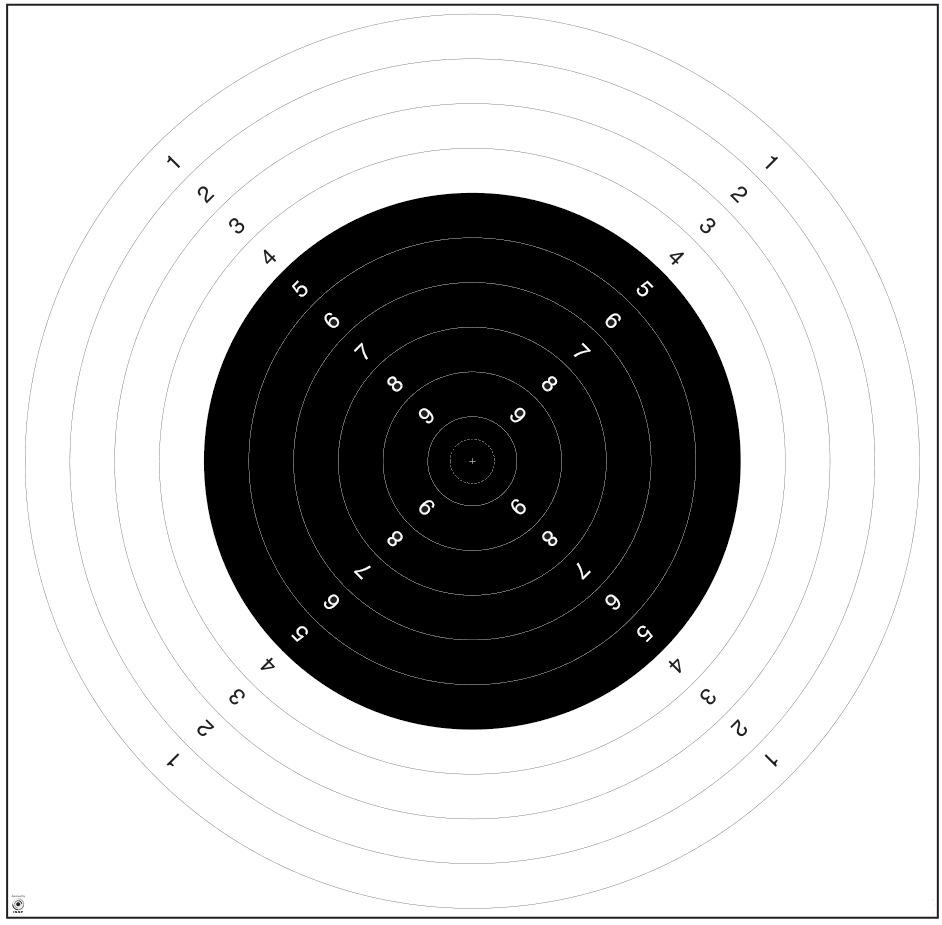 Z 7 ISSF-300m-Scheibe Durchmesser der Innen-10 Breite der Ringe 1-9 Durchmesser des Spiegels (Ringe