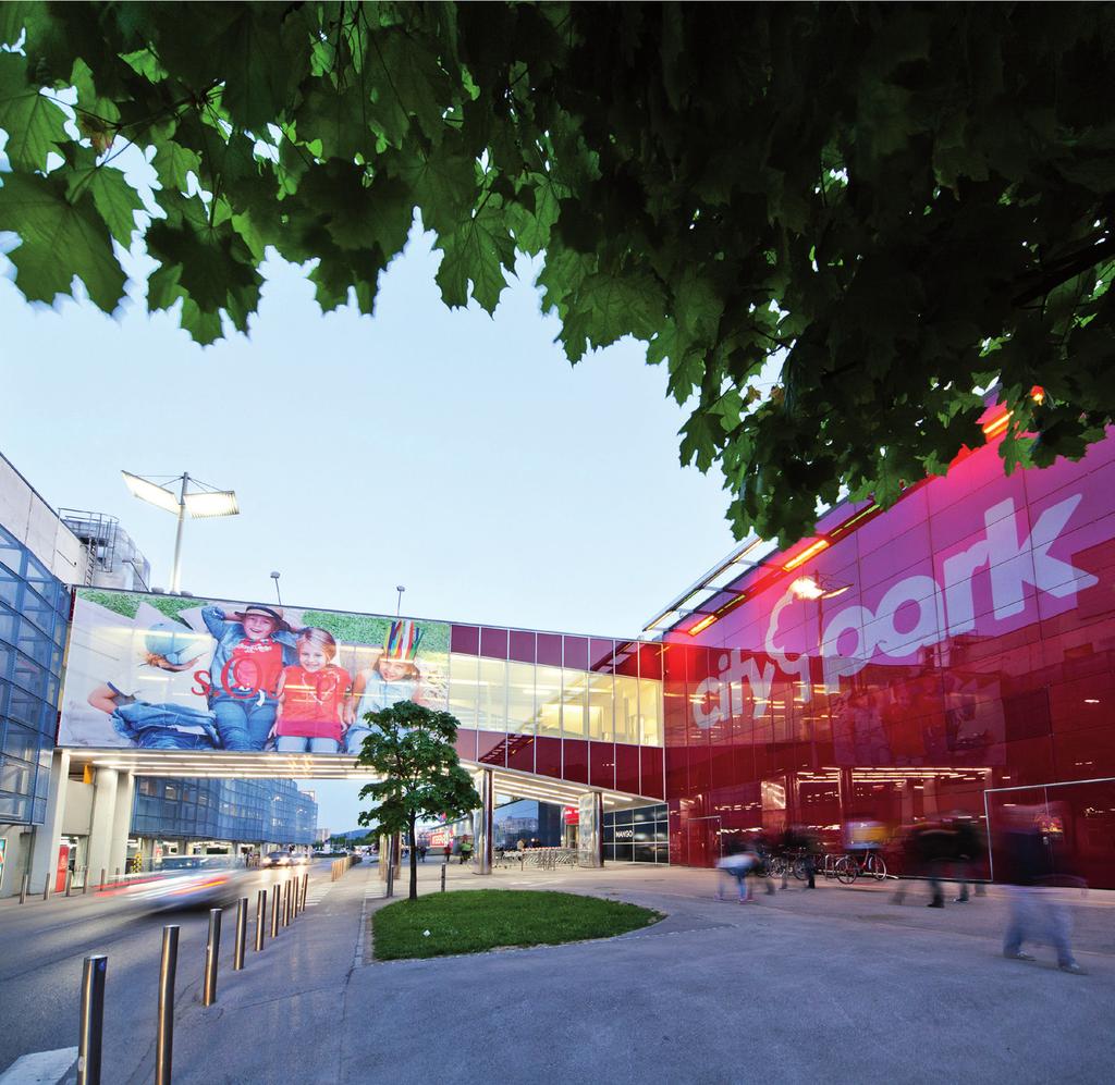 CITYPARK Ljubljana, Slovenia Total GLA 53.000 m2 Key dates Opened 2002, enlarged 2007 and 2009 Number of tenants 125 Parking spaces 1.