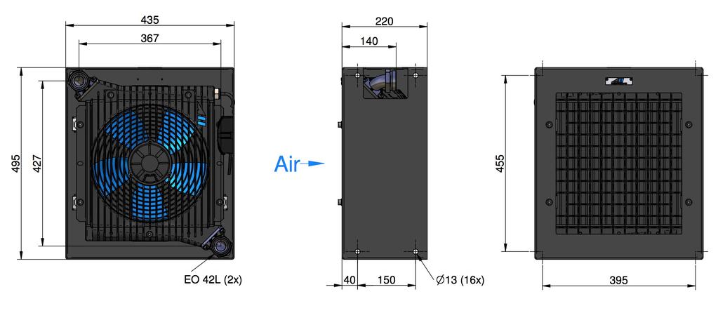 A Kühler Hydraulikölkühler mit Sanftanlauf und Schutzgehäuse optional: Ohne Schutzgehäuse Bsp.
