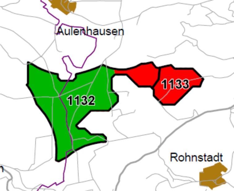 Vorrangflächen südlich Aulenhausen Gemeindegrenze übergreifende