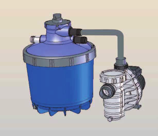 Verbinden Sie den Filter mit Pumpe, Wassereintritt- und -ablauf, entsprechend dem nebenstehenden Diagramm.