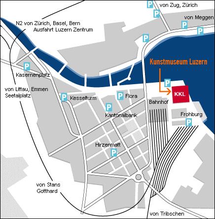 Lageplan des Kunstmuseums Luzern / plan de situation du Kunstmuseum de Lucerne Kunstmuseum