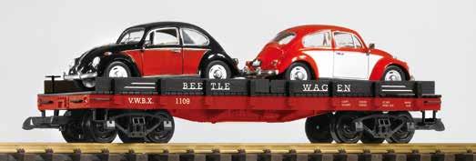 2 VW Käfer Beetle Wagen 1109 with two diecast vehicles 600 133,00 368 * 38715 Hochbordwagen D&RGW, 1201 D&RGW