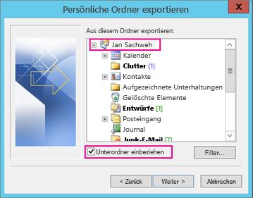 6. Klicken Sie auf "Durchsuchen", um den Speicherort für die Outlook-Datendatei (PST) auszuwählen. Geben Sie einen Dateinamen ein, und klicken Sie dann auf OK, um den Vorgang fortzusetzen. 7.