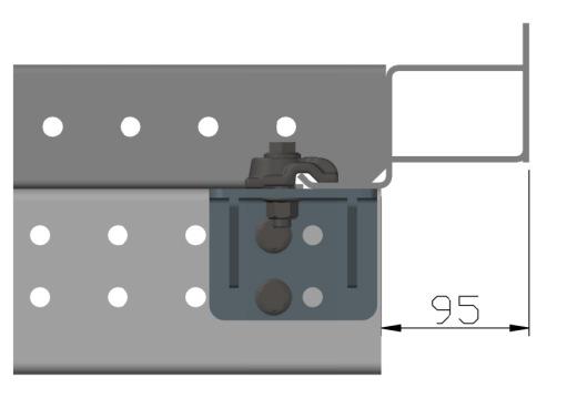 45 401 muss der Hilfsrahmen mindestens 135 mm über die vordere Traverse überstehen, um eine fachgerechte Montage der Stirnwandstützen zu gewährleisten (Bild 3+4).