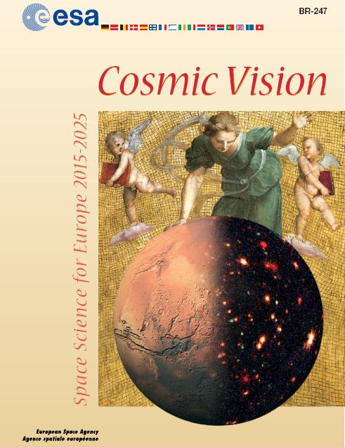 Title of the ESA- Brochure Cosmic Vision 2015-2025, summarising the