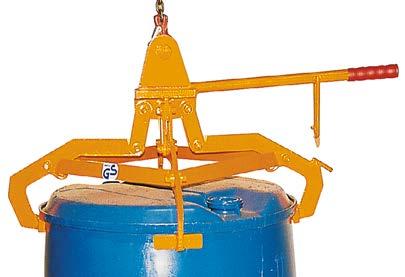 120-Liter-Kunststoff-Deckelfässer Typ: FSP-K2-36/H Traglast: 360 kg Typ FSP-K2-36/H für L-Ring-Fässer 220 Liter Für 220-Liter-Kunststoff-L-Ring-Fässer Fassgreifer für den Kranbetrieb