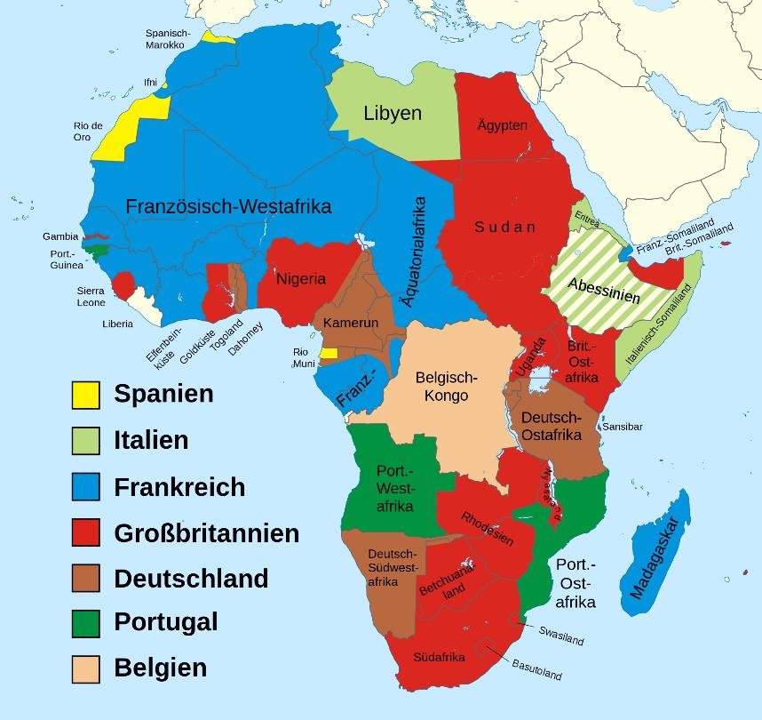 Die Aufteilung Afrikas 1884: Westafrika-Konferenz von Ber Vorsitz: Fürst von Bismarck Klärung der Machtverhältnisse in Afrika Interesse an den Bodenschätzen kein afrikanischer Teilnehmer