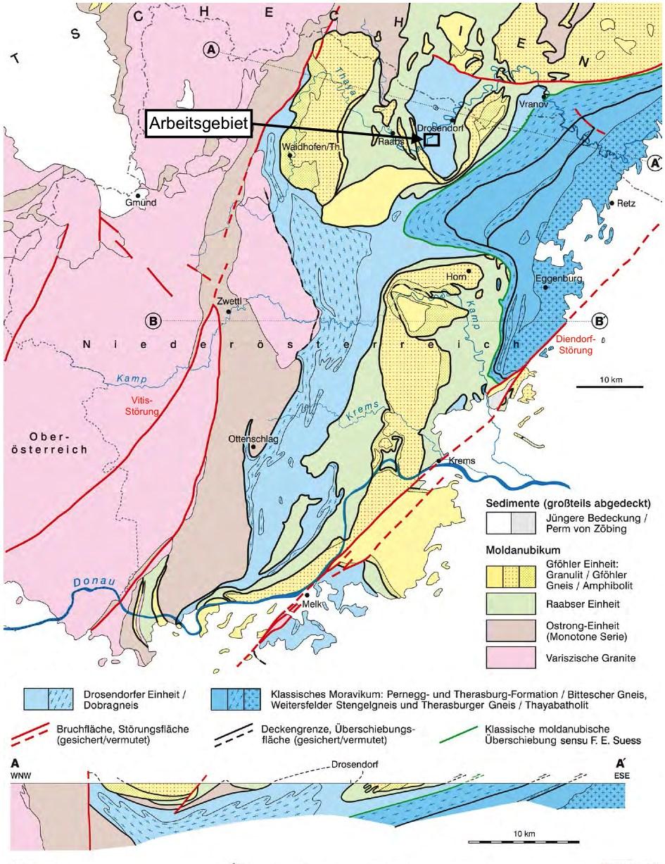 Abb. 5: Geologische Karte der SE Böhmischen Masse