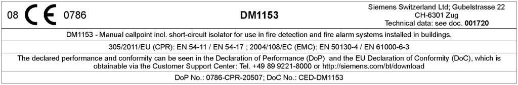 Technische Daten DM1151 DM1153 / DM1154 Betriebsspannung moduliert 21,2 33,3 VDC 21,2 33,3 VDC Klemmenblock 0,28 1,5 mm 2 0,28 1,5 mm 2 Betriebstemperatur -25 +70 C -25 +70 C Lagertemperatur -30 +75