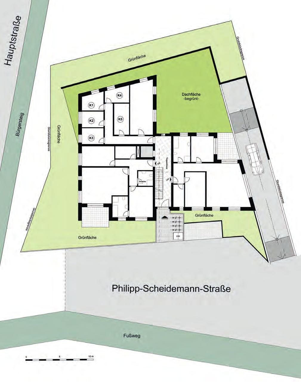 Philipp-Scheidemann-Straße 16 Neubau von 10 Eigentumswohnungen S W O N Keller KELLER Einfahrt Keller Keller Waschen Keller Flur Zimmer HWR Aufzug
