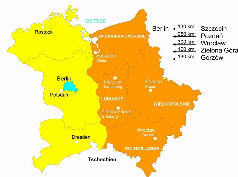 Wroclaw Legnica Cottbus Berlin Zwei Metropolen, zwei Großstädte und ein Flughafen an der Strecke Streckenverlauf Schritte zur Produktentwicklung Verknüpfung der Metropolen Berlin und Wrocław