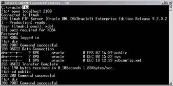 Oracle XML DB FTP