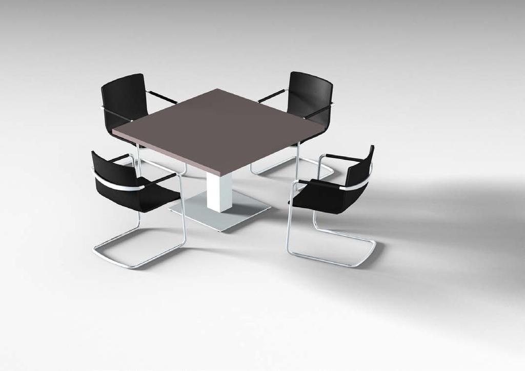 Sono meeting and conference tables are available in three types: round tables, rectangular tables with a fixed base and electrically height-adjustable rectangular tables.