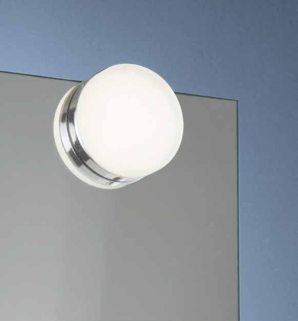 BADLEUCHTEN LED-Spiegelleuchte IP44, Alu-chrom, Acrylglas, Tiefe 2 cm, inklusive LED 5 Watt, nicht tauschbar,