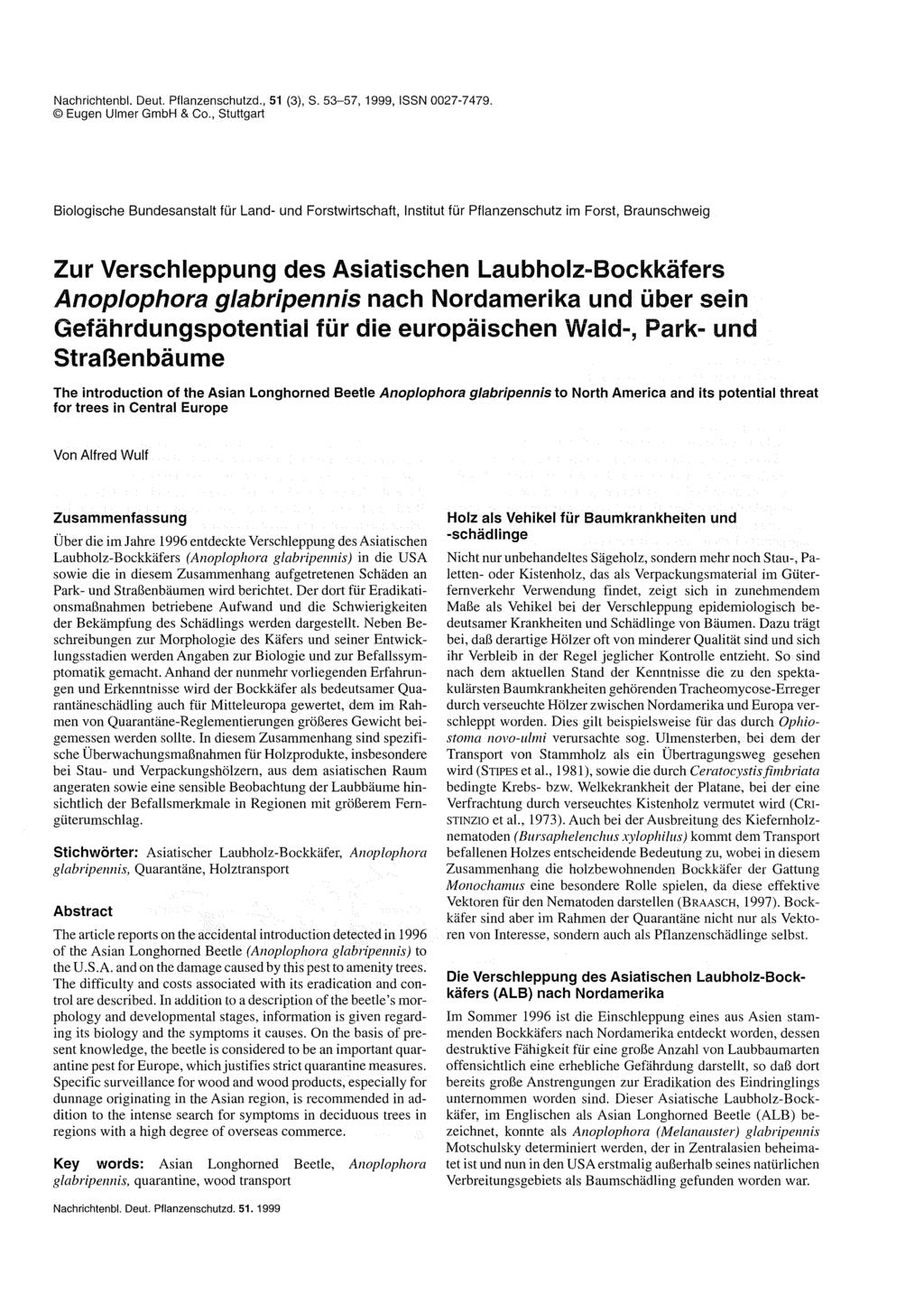 Nachrichtenbl. Deut. Pflanzenschutzd., 5 (3), S. 53-57, 999, ISSN 0027-7479.