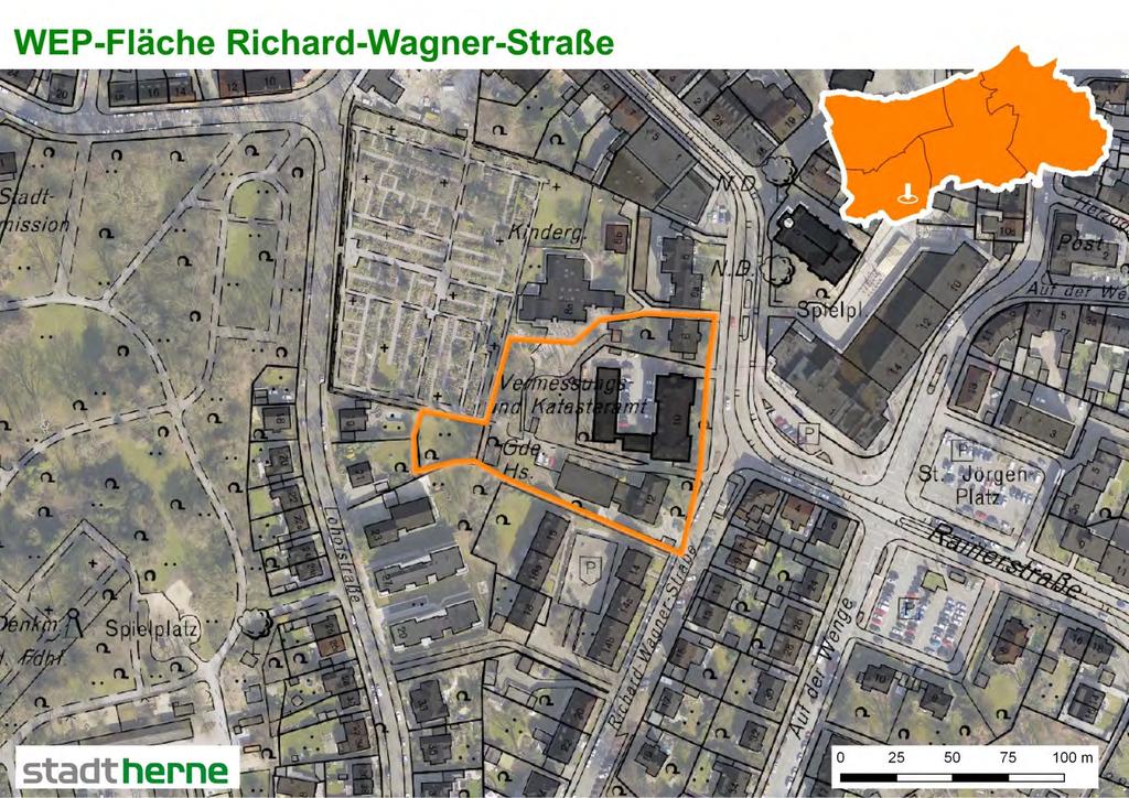 WEP-Fläche Eickel 2 Richard-Wagner-Straße Richard-Wagner-Straße Bezirk Eickel Ortsteil Eickel 0,86 ha Stadt Herne / ev.