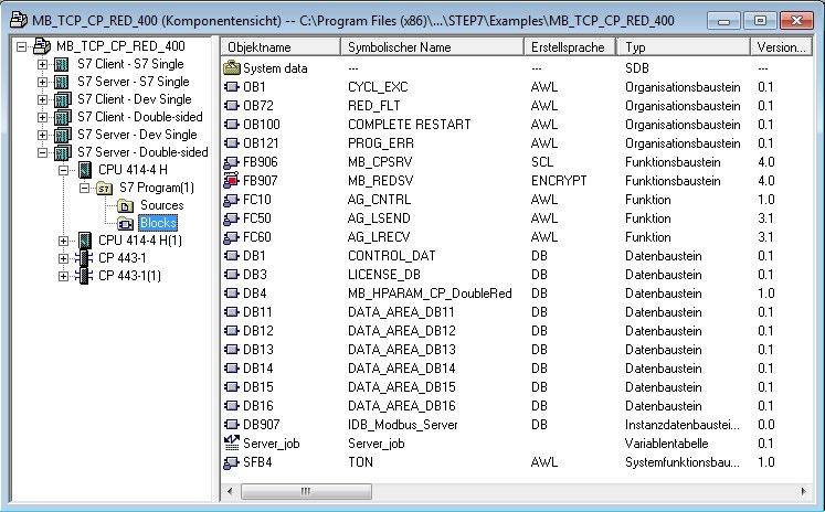 Applikationsbeispiele 11.2 Beispielprojekt in AWL - Modbus Server 11.