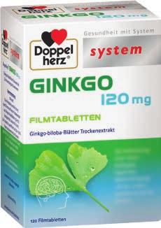 53,33 25% Doppelherz system Ginkgo 120 mg 120 Filmtabletten statt 60,70 1) 44,95 23% Dobendan Direkt Flurbiprofen 8,75 mg 24