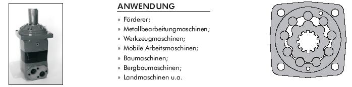 Hydraulik Motoren Typ - Zylindrische Welle ø25 Artikel Bezeichnung cm