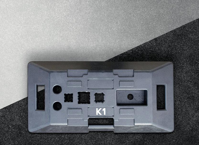 Ø 45, Batteriefach Sicherheitsfußplatte K1 Sicherheitsfußplatte K1 070 350-31 Standard-Leitbake in Fußplatte K1
