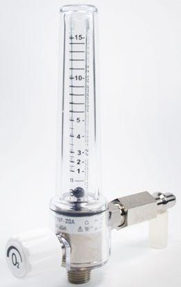 Druckminderer mit druckkompensiertem Flowmeter für fahrbare O2-Standgeräte.