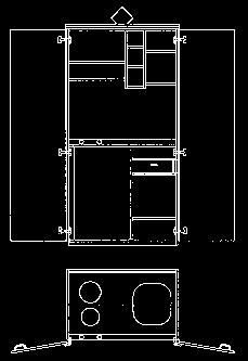 Spülprogramme, 4 Gedecke, 3 Unterbauten mit je 500 mm (ohne Fachböden/Rückwände), Mikrowelle, 1 Unterbau mit 500 mm (ohne Fachboden/Rückwand), 2 Schubladen 500 mm, 5