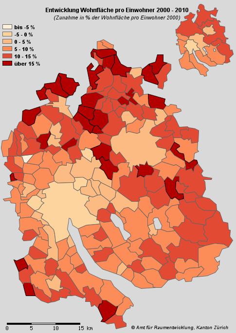 Gebiete: Zunahme Faktoren: Wohntypus