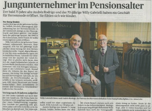 Silverpreneure im Vormarsch Andrés Rodrigo, 75, und Willy Gabrielli, 70, haben in Zürich