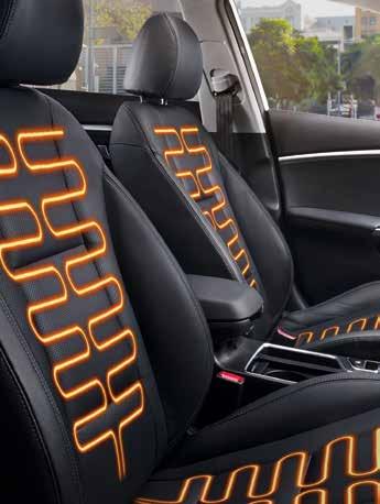 INNEN INNEN Mit Komfort bestens unterwegs. 1. Sitzheizung Carbon Dreistufig schaltbar mit jeweils 70 W Heizleistung für Fahrer- und Beifahrerseite.