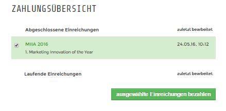 Einreichen Ihres Projekts Indem Sie das Projekt einreichen, nehmen Sie an den Marketing Intelligence & Innovation Awards teil. Bitte beachten Sie die Konditionen der Teilnahme. Bis zum 29.