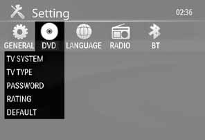 Funciones del mando E GENERAL SETTING BEEP: ON/ OFF - La función BEEP permite oír un tono en cada acceso del menú.