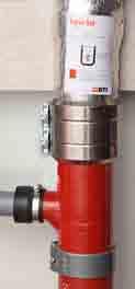 BTI Vario-Sol-System Bauaufsichtlich zugelassene Brandschutzabschottung für Gussrohre mit abzweigendem Kunststoffrohr In Verbindung mit dem BTI Brandschutzverbinder Vario-Sol BSV erfüllt die