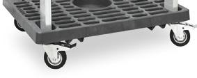 Wheel Pallet egner sig perfekt til mobil opbevaring af mange forskellige former for gods herunder også dæk. På store dæklagre og i dækhoteller anvendes Wheel Pallets til opmagasinering af dæk.