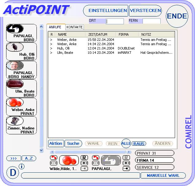 Auswahl von ActiPOINTnotesD Um ActiPOINTnotesD als Anwendungserweiterung zur Nutzung in ActiPOINT auszuwählen, öffnen Sie bitte ActiPOINT.