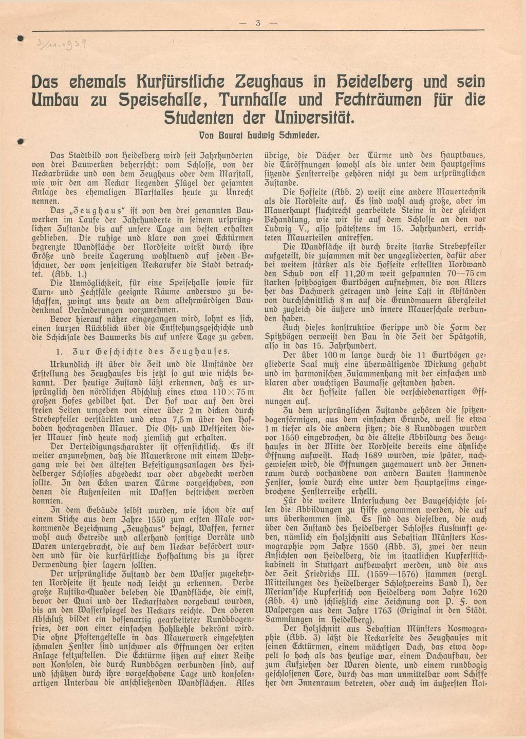Originalveröffentlichung in: Die Akademische Speisehalle zu Heidelberg. Heidelberg 1920 [?], S.