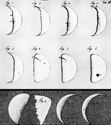 Nur in wenigen Zeichnungen, vornehmlich aus dem Jahr 1788, findet man deutliche Streifen, die auch einmal fast bis in die Mitte der Venussichel gehen.