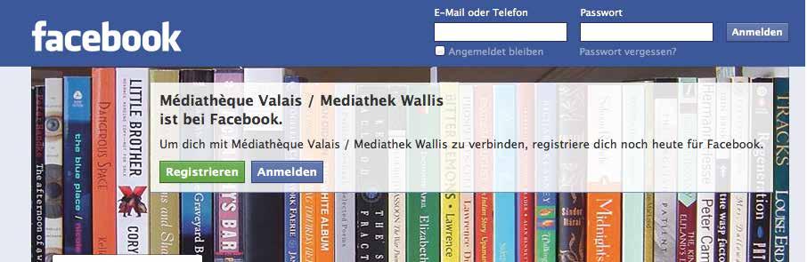 «Facebook in Bibliotheken Facebook-Seiten kennenlernen, erstellen und unterhalten» Mediathek Wallis auf Facebook Im Oktober haben sich 39 Personen in der Mediathek Wallis Martigny getroffen, um an