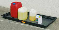 Positionieren zum Befördern und Ablegen von wassergefährdenden Stoffen wie z. B. Reinigungsmittel, Pflanzenschutzmittel, gebrauchte Ölfilter,.