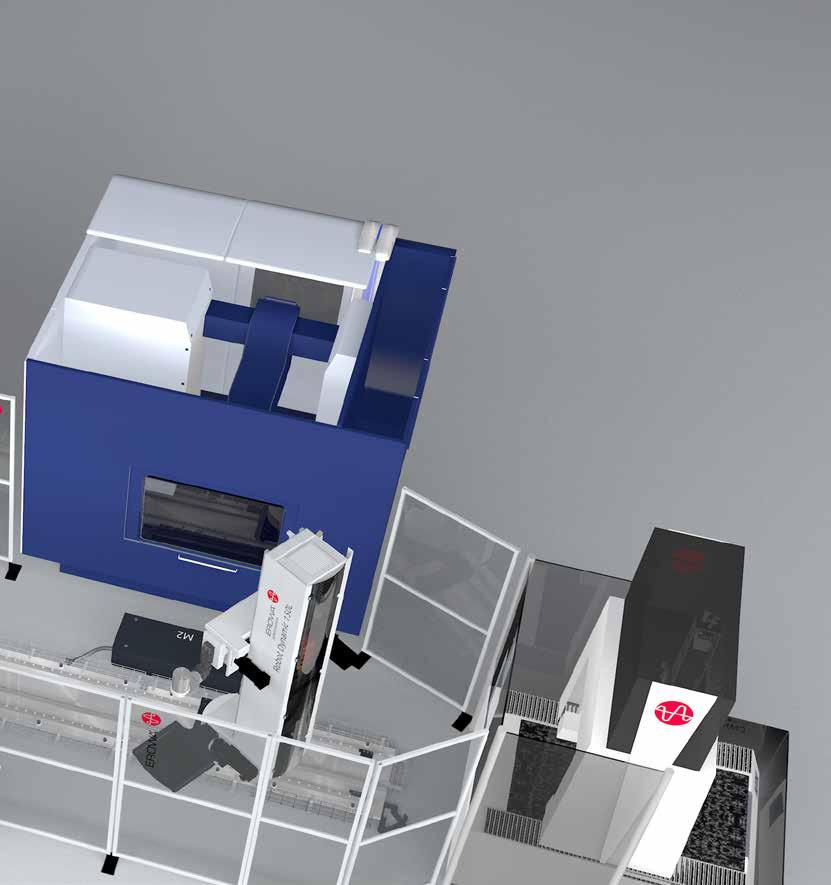 EROWA ROBOT DYNAMIC 150L 5 01 Prozessleitsystem Bedienstelle für Fertigungszelle. 02 Steuerschrank Aufbereitung der Pneumatik / Elektrik und Anschluss Medienleitungen.