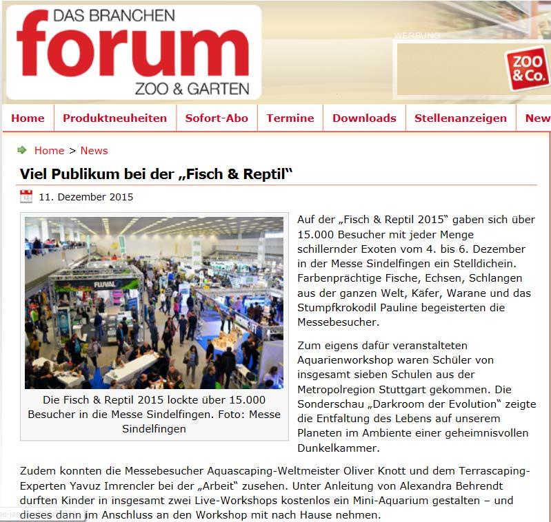 Das Branchen Forum Zoo und Garten (Online-Ausgabe)