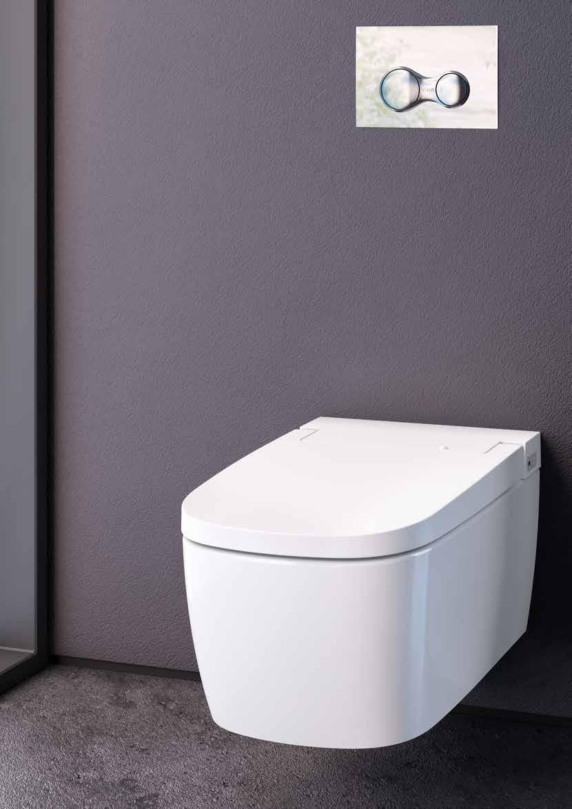 Wand-WC V-care COMFORT Ausstattung: Vaginal- & Anal-Hygiene ausgezeichnetes minimalistisches Design (dank integrierter Lösung) Kombidusche (besonders schonend) Föhnfunktion (dermatologisch und