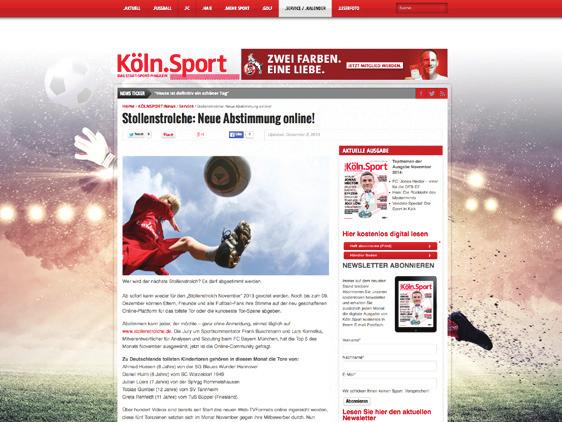 Das Stadt-Sport-Magazin Content Marketing Online Produktvorstellung im Schwerpunktthema Stellen Sie Ihr Produkt im Rahmen einer Schwerpunktstory auf der Homepage koelnsport.de vor.