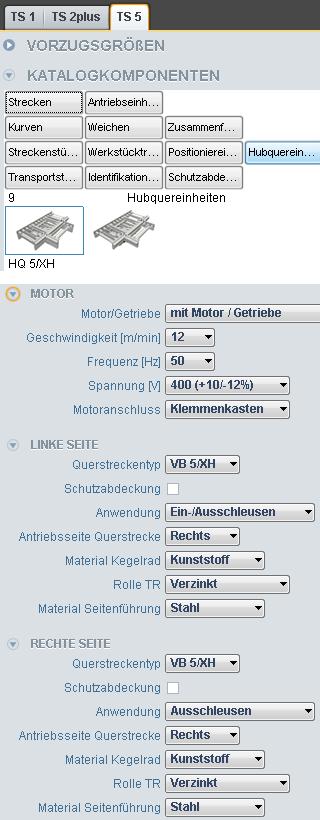 Hub-Quereinheiten HQ 5/H und HQ 5/XH Die neuen Hub-Quereinheiten befinden sich im TS 5 Menü.