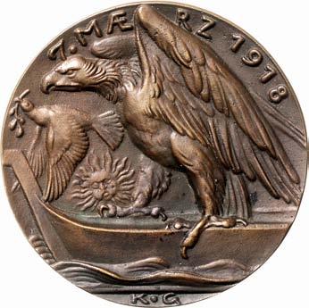 3960 3960 Bronzegussmedaille 1918.