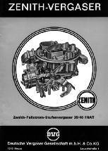 Zenith-Vergaser 35/40 INAT, für Opel, Teil 1 u. 2 Modelljahr, MJ 68 bis MJ 82 (nur Europa) Schweden-Ausführung, durch Anstellen der Drosselklappe.