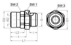 Verschraubungen 30 Verschraubungen mit hohen Anforderungen an die Haltekraft Gerader Einschraubanschluss - Whitworth-Rohrgewinde DIN ISO 228 - Gekammerter O-Ring - Werkstoff: 1.