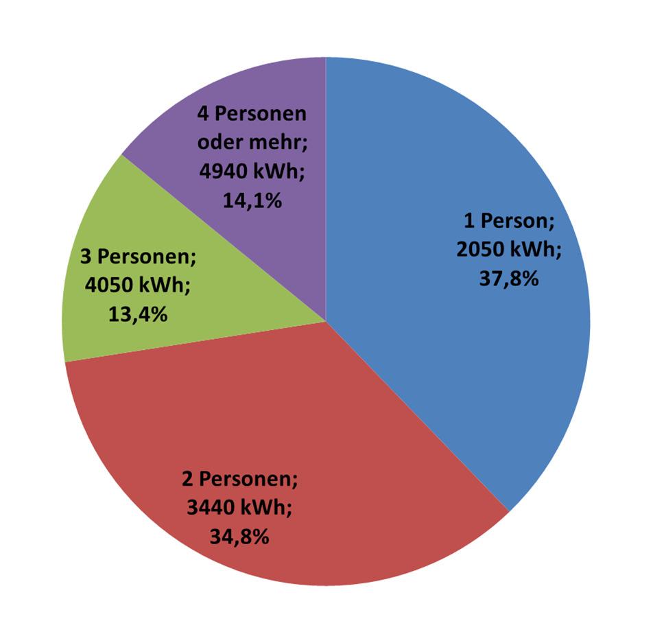 Einteilung in Verbraucherklassen und typische Haushaltsgrößen Anteil der Haushaltsverbraucher am Gesamtverbrauch 2010 in D