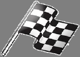 Flaggensignale Schwarz-weiß karierte Flagge: Ende des Rennens Das Rennen ist beendet.